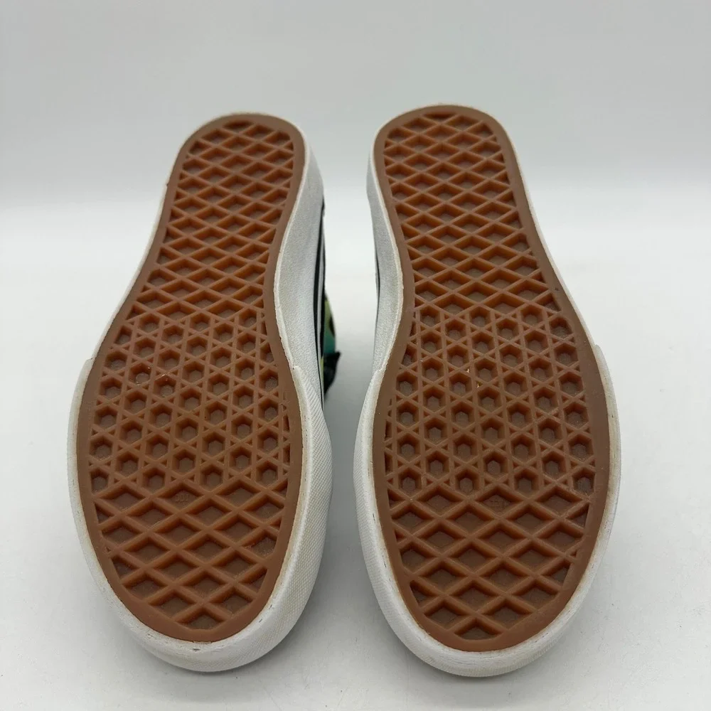 Vans 721454 Sk8‎ Hi Zip Kids Size 2.5 Youth Flame Checkered High Top Sneakers